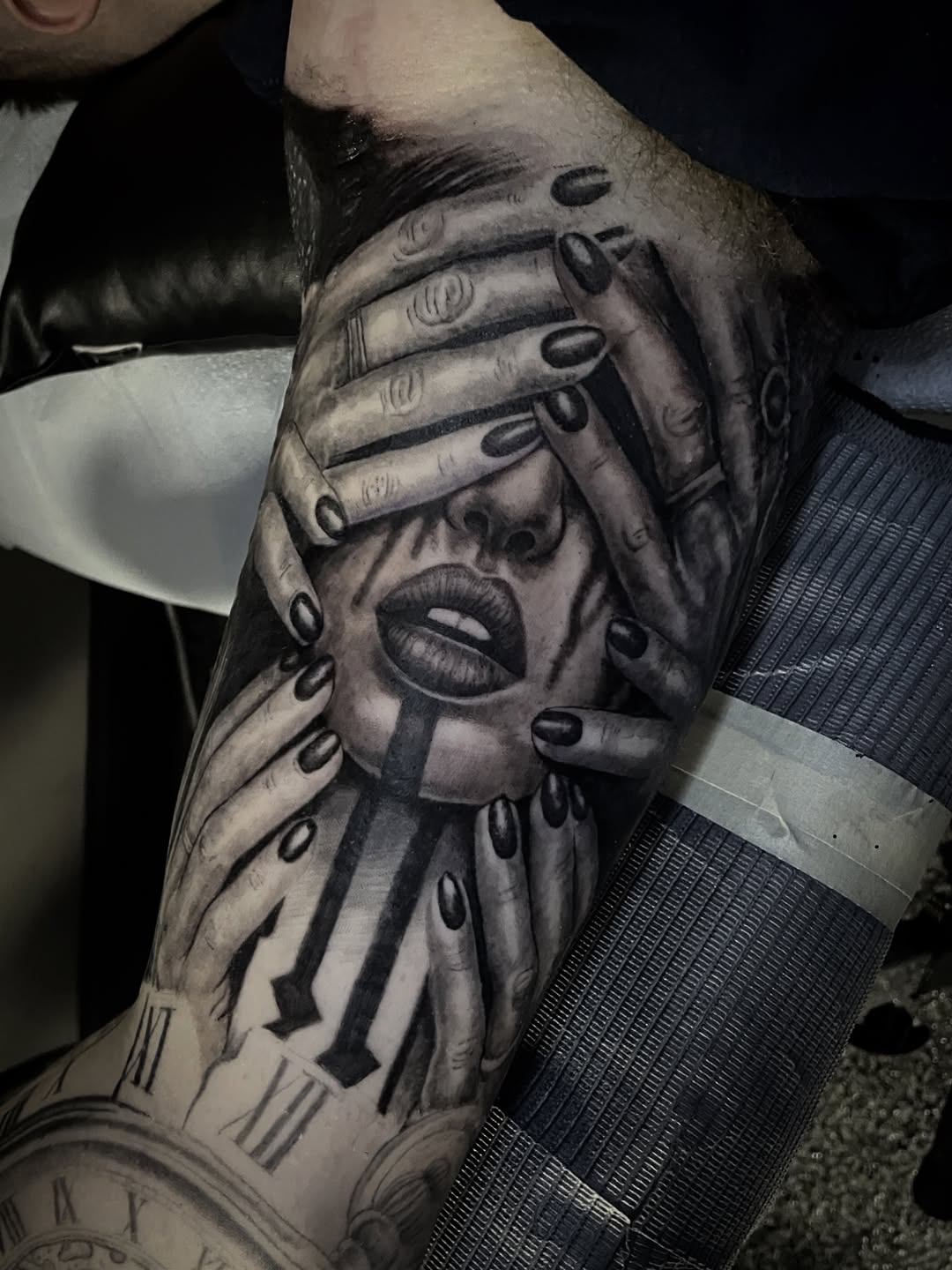 Tattoo by @lefthand_charlie_tattoo β realism, black_and_grey