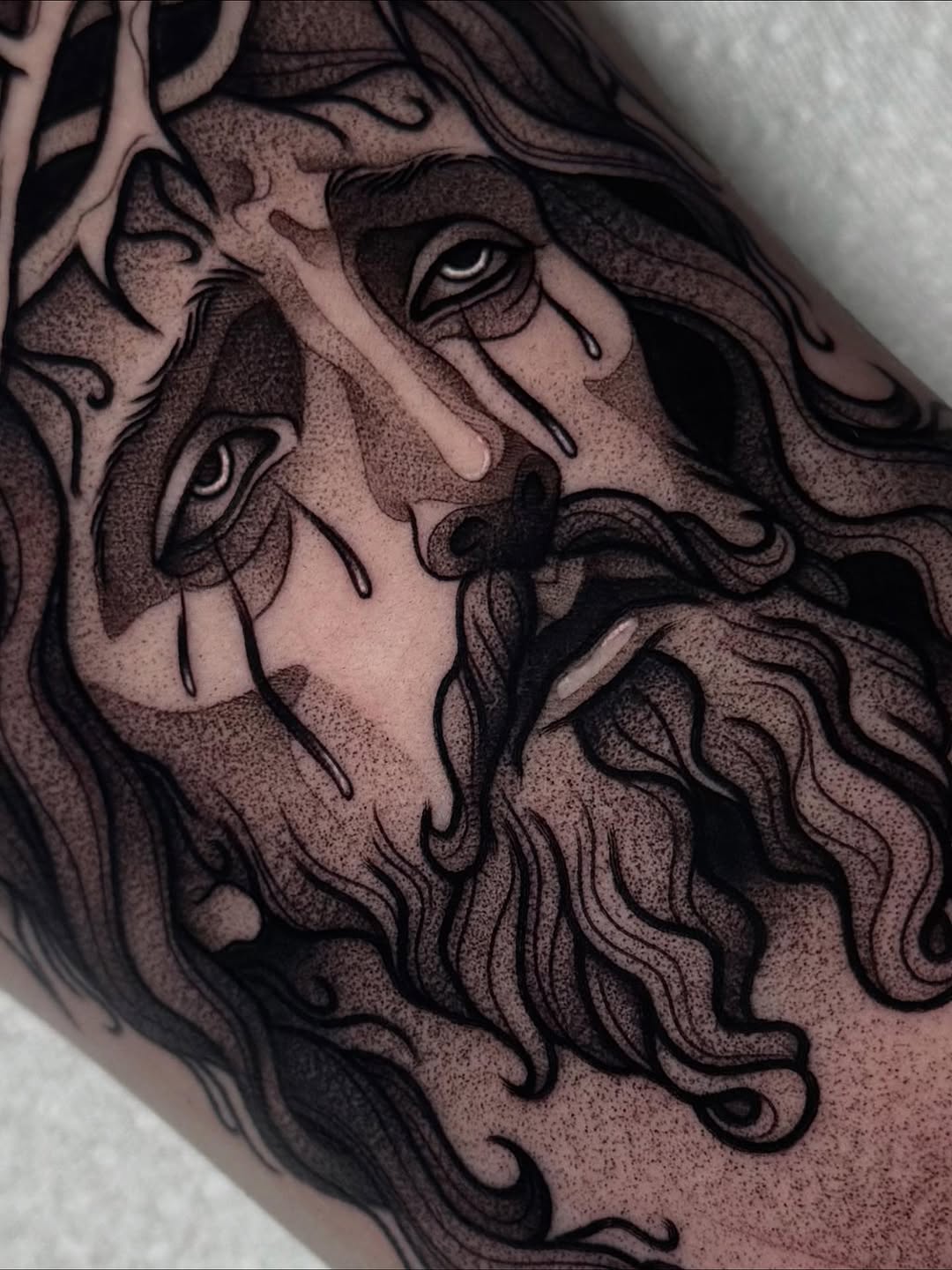 Tattoo by @artistbell — blackwork, illustrative