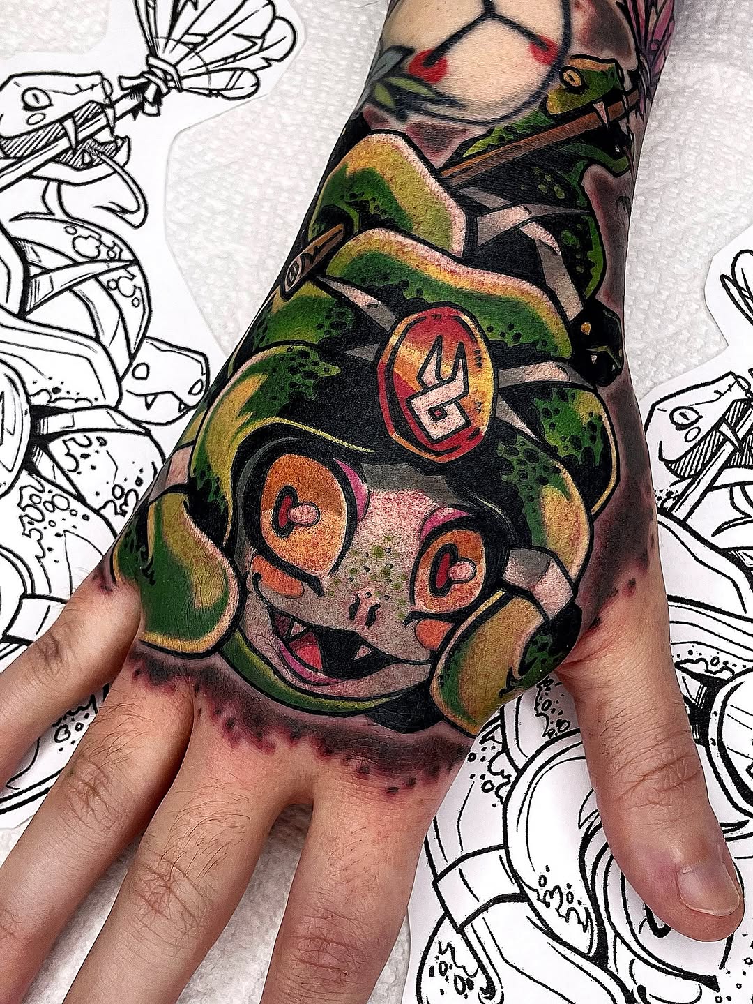 Tattoo by @chrismesitattoo โ new_school
