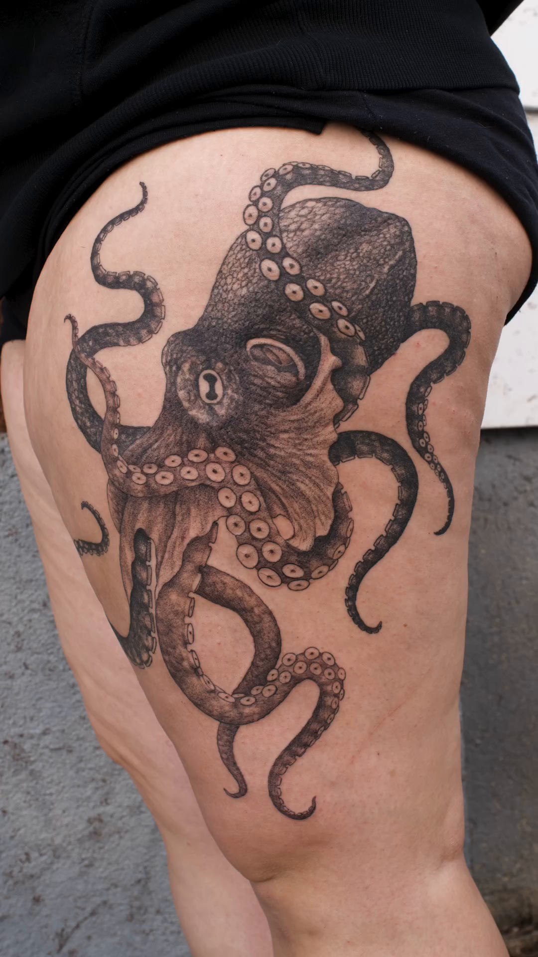 Tattoo by @kevinrotramel — black_and_grey