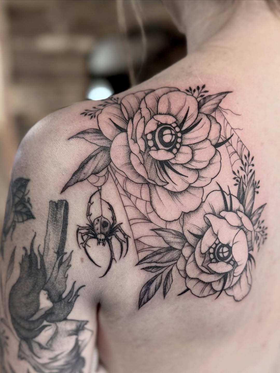 Tattoo by @katiestacytattoo — black_and_grey