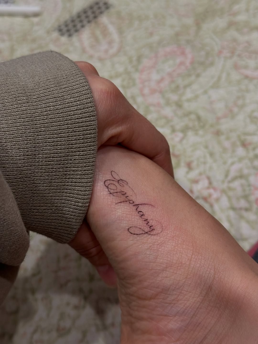 Tattoo by @taravychi — lettering_script, fine_line