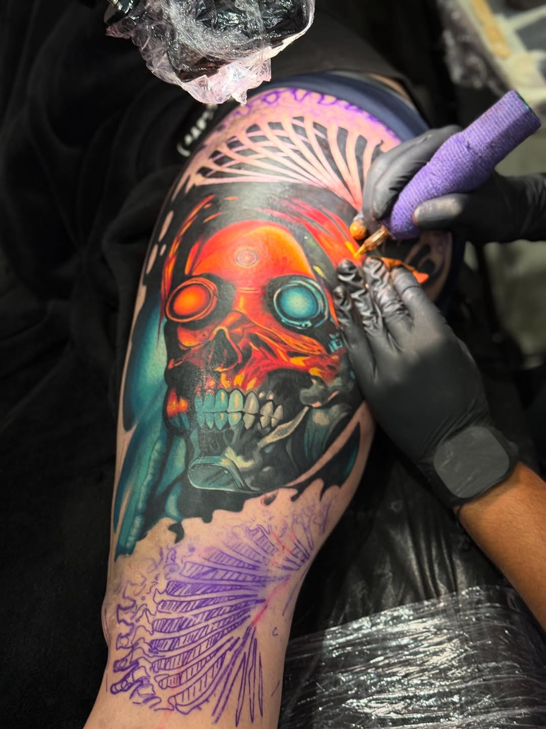 Tattoo by @sketchink08 β realism, black_and_grey