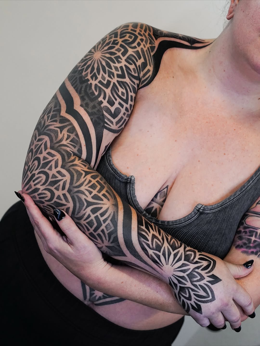 Tattoo by @rjxdots — geometric, dotwork