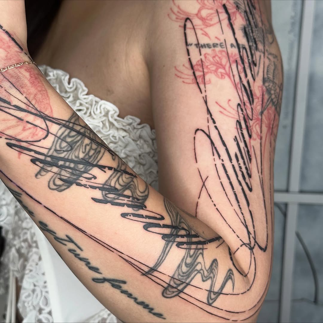 Tattoo by @good.boi.ink — trash_polka, lettering_script