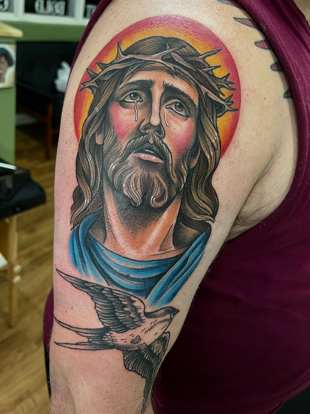 Tattoo by @coreybaileyart — american_traditional, realism