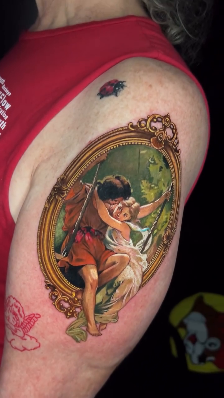 Tattoo by @plz_send_noodlez — realism, neo_traditional