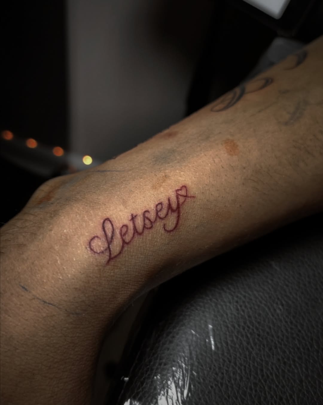 Tattoo by @inkw.ivy — lettering_script, fine_line