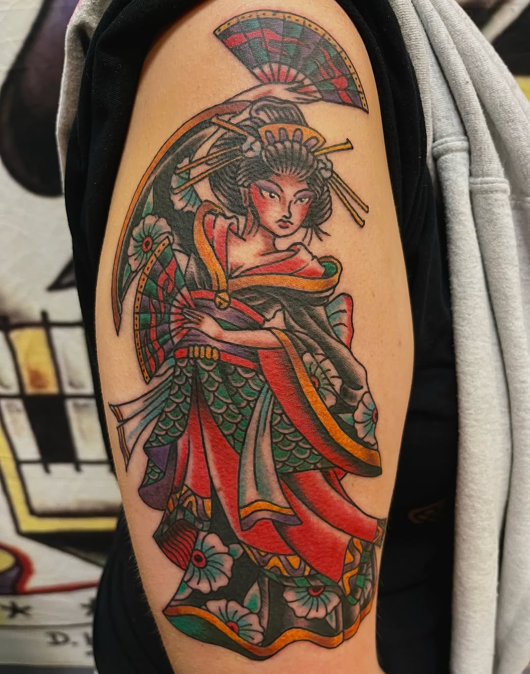 Tattoo by @ghostshipetattoos — japanese_irezumi, american_traditional