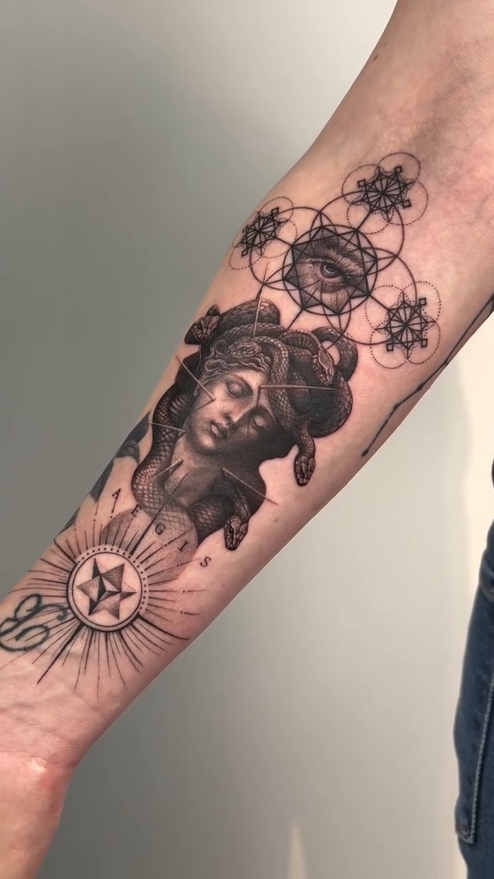 Tattoo by @ji.min.tt — black_and_grey, realism