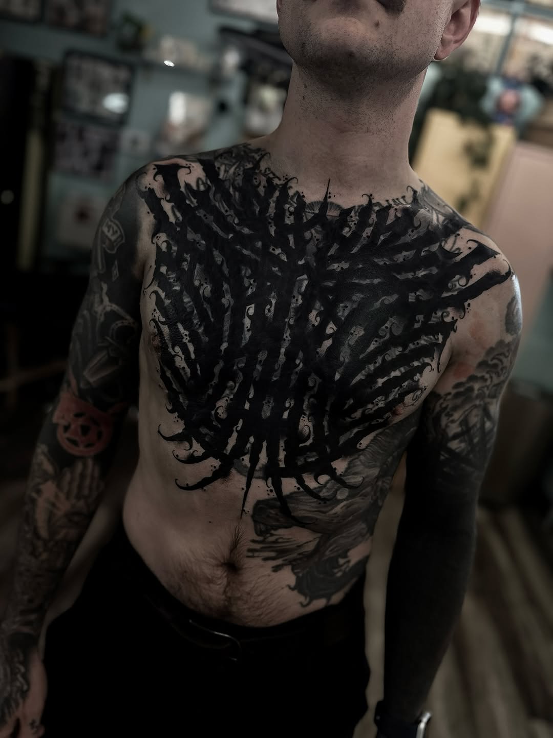Tattoo by @_gvthicink — blackwork