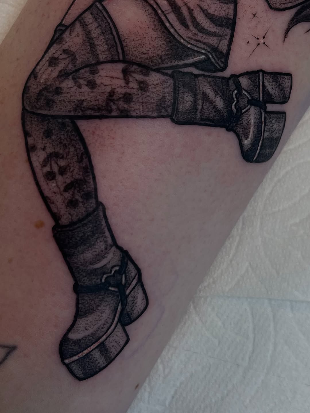 Tattoo by @judes_draws — black_and_grey, dotwork