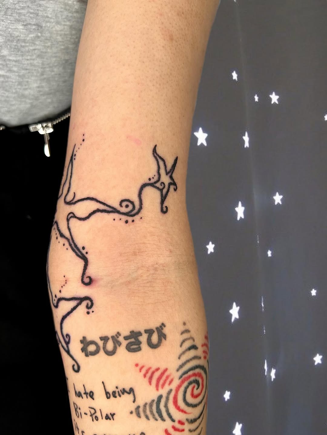 Tattoo by @pinking__tt — lettering_script, blackwork