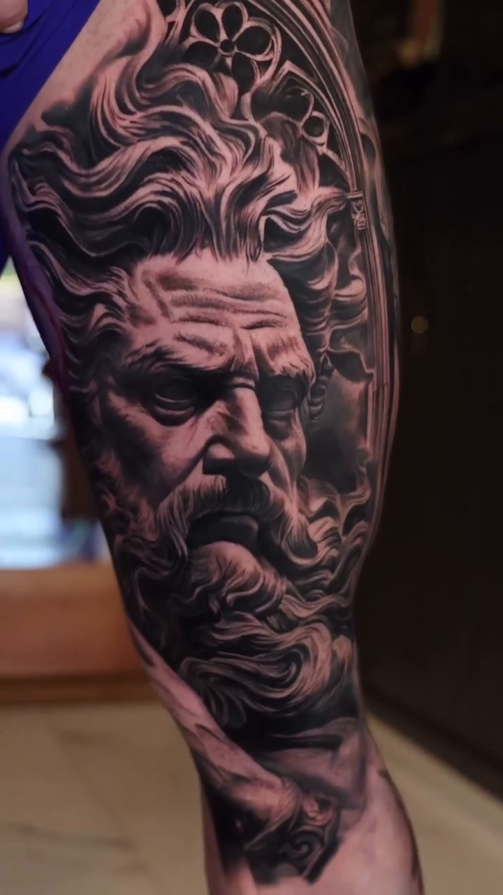 Tattoo by @tonytattooer — realism, black_and_grey