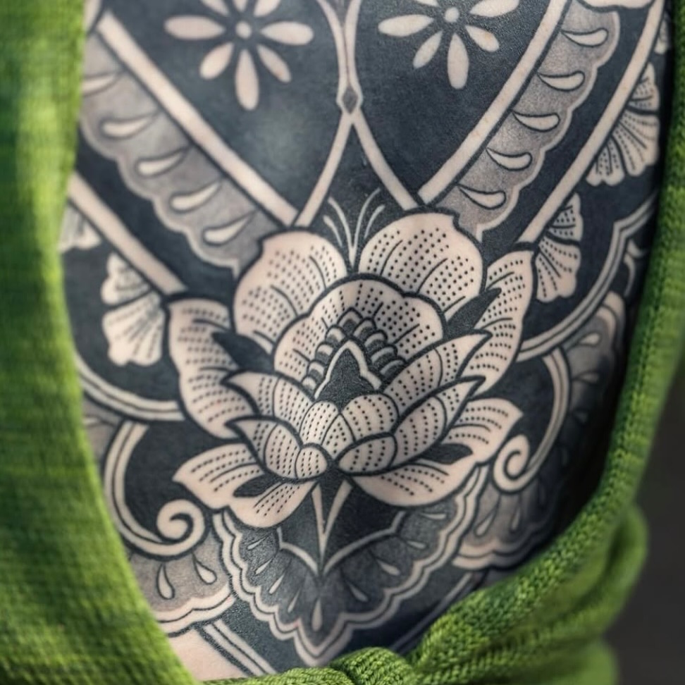Tattoo by @soft_hand_jan — black_and_grey, ornamental