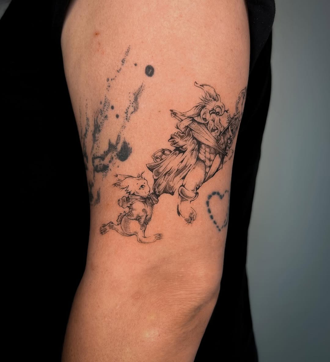 Tattoo by @dreamrealm — illustrative, black_and_grey