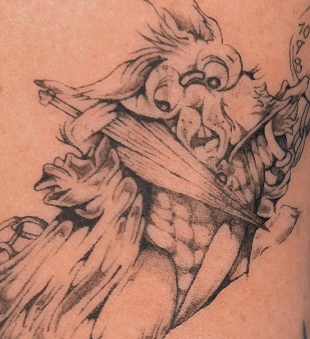Tattoo by @dreamrealm — black_and_grey, realism