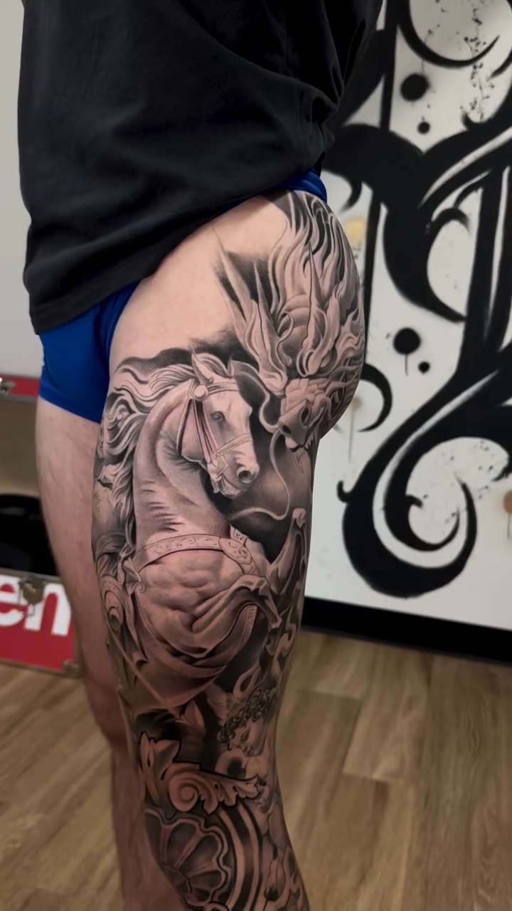 Tattoo by @the_flame_spitta — realism, black_and_grey
