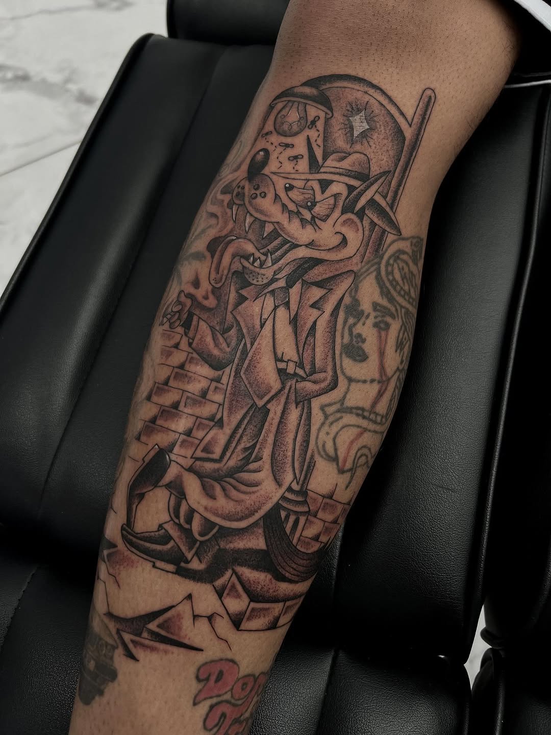 Tattoo by @peterpaychek — new_school, black_and_grey
