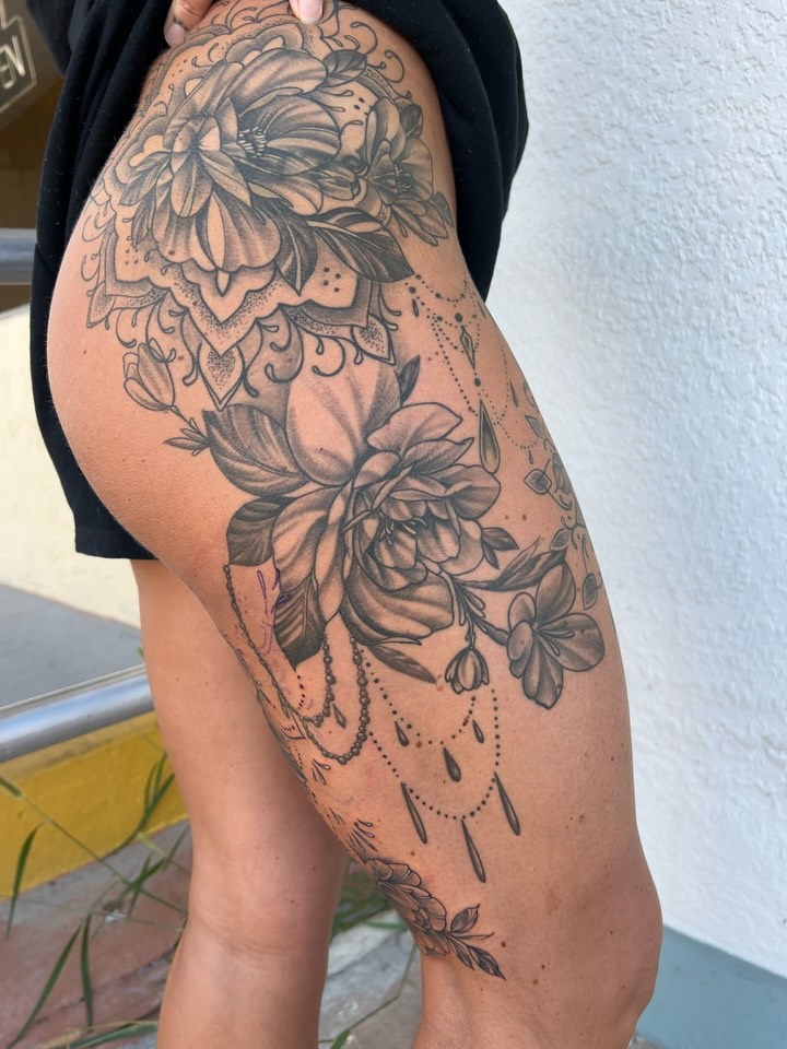 Tattoo by @souper.mario_ — black_and_grey, ornamental