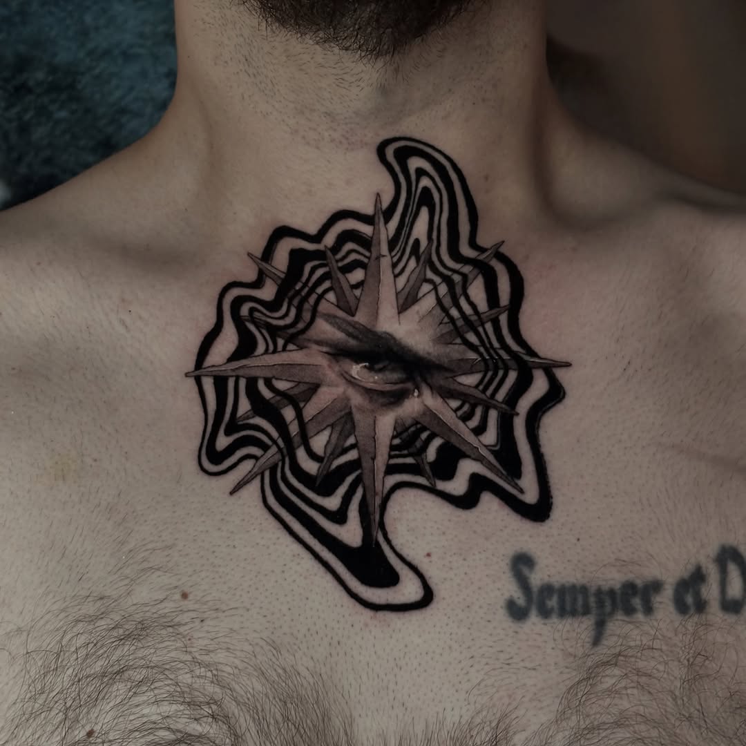 Tattoo by @alora.borealis.art โ black_and_grey, surrealism