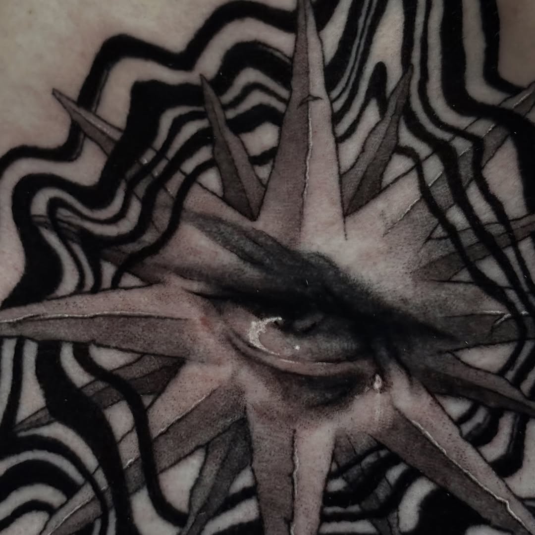 Tattoo by @alora.borealis.art โ black_and_grey, surrealism