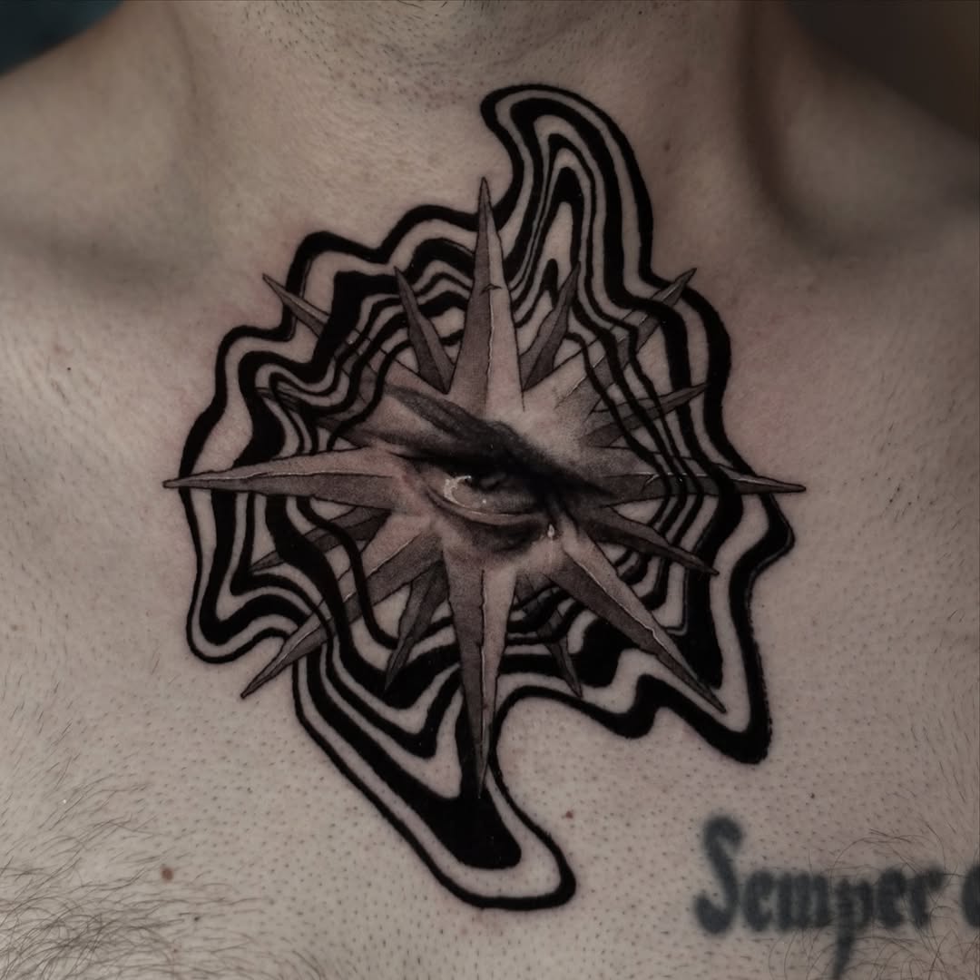 Tattoo by @alora.borealis.art โ black_and_grey, surrealism