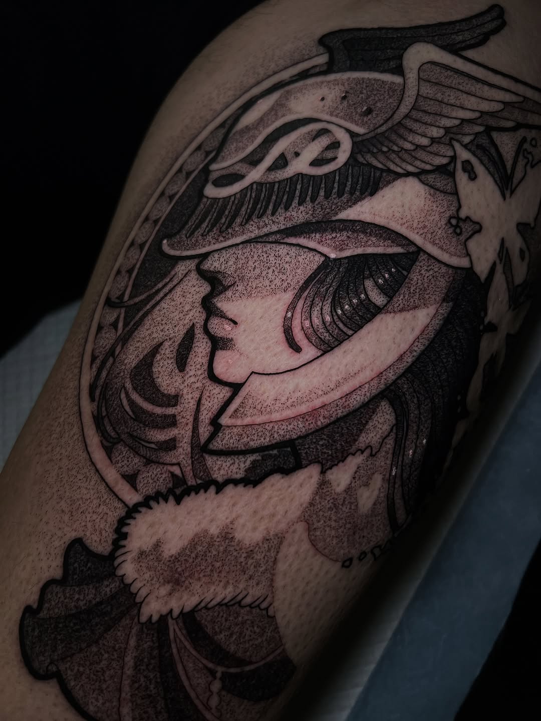 Tattoo by @jett_sonn โ black_and_grey, dotwork