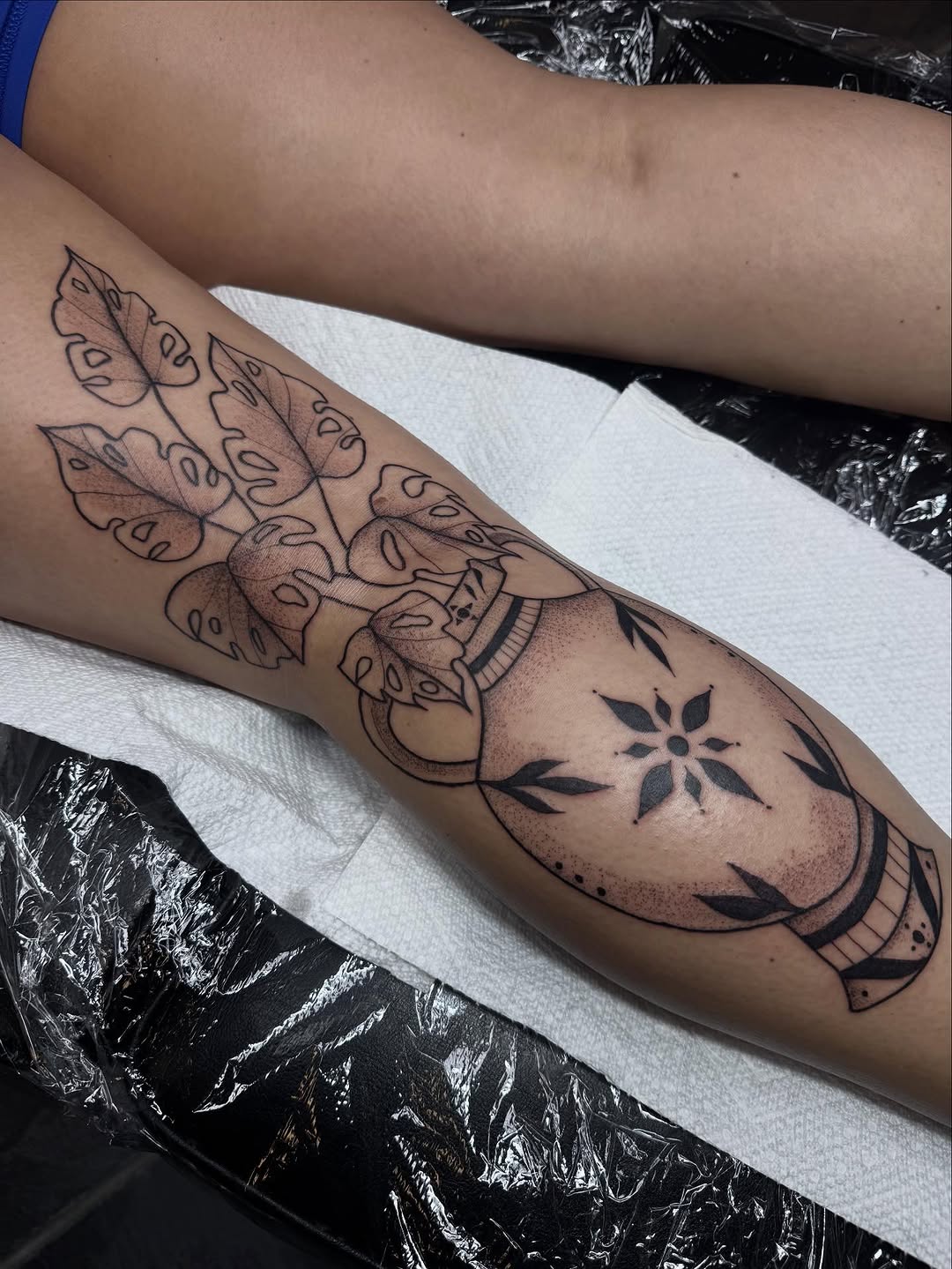Tattoo by @olivia__tattoos — illustrative, dotwork