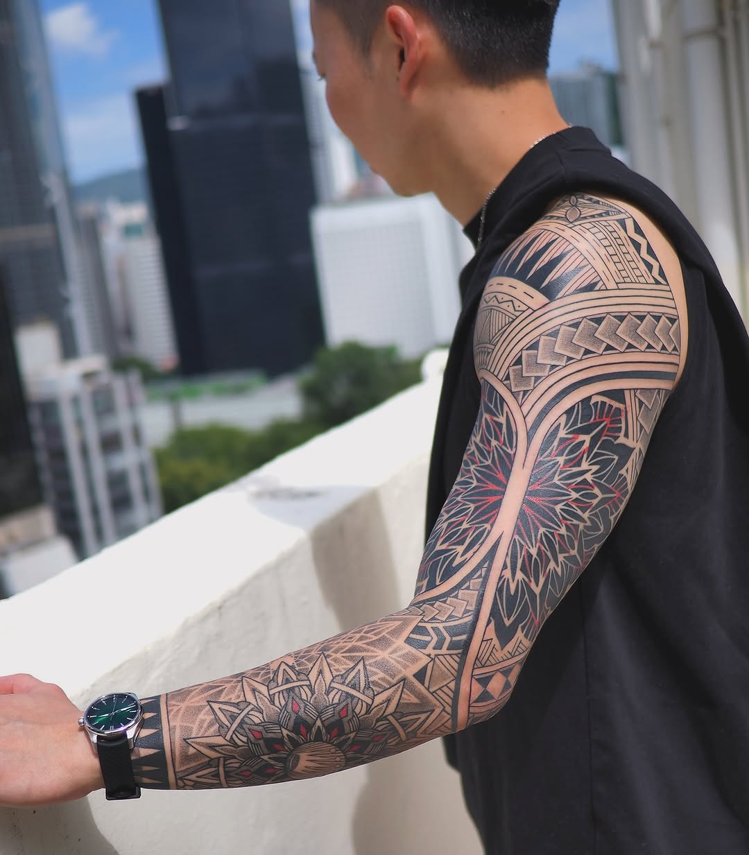 Tattoo by @jimmyyuen — geometric, dotwork