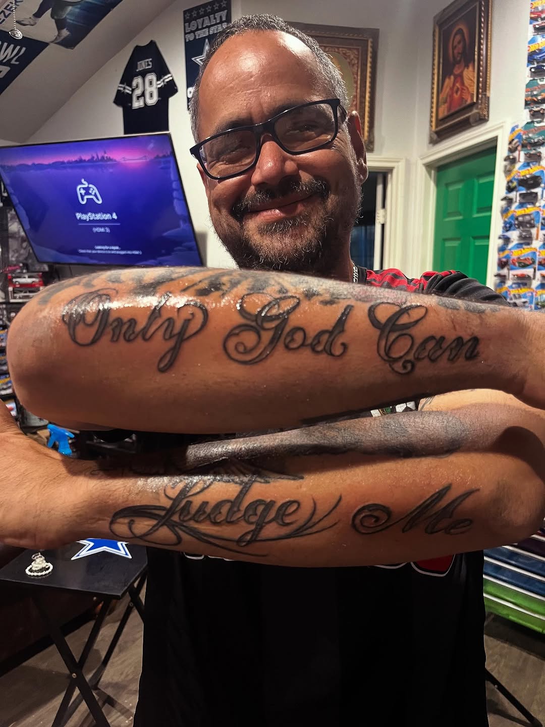 Tattoo by @tattooqueen90 — lettering_script, black_and_grey