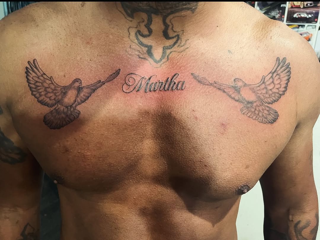 Tattoo by @tattooqueen90 — black_and_grey, lettering_script
