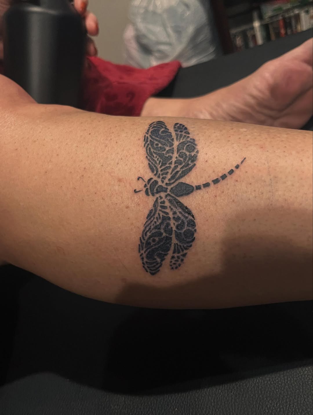Tattoo by @tattooqueen90 — blackwork, dotwork