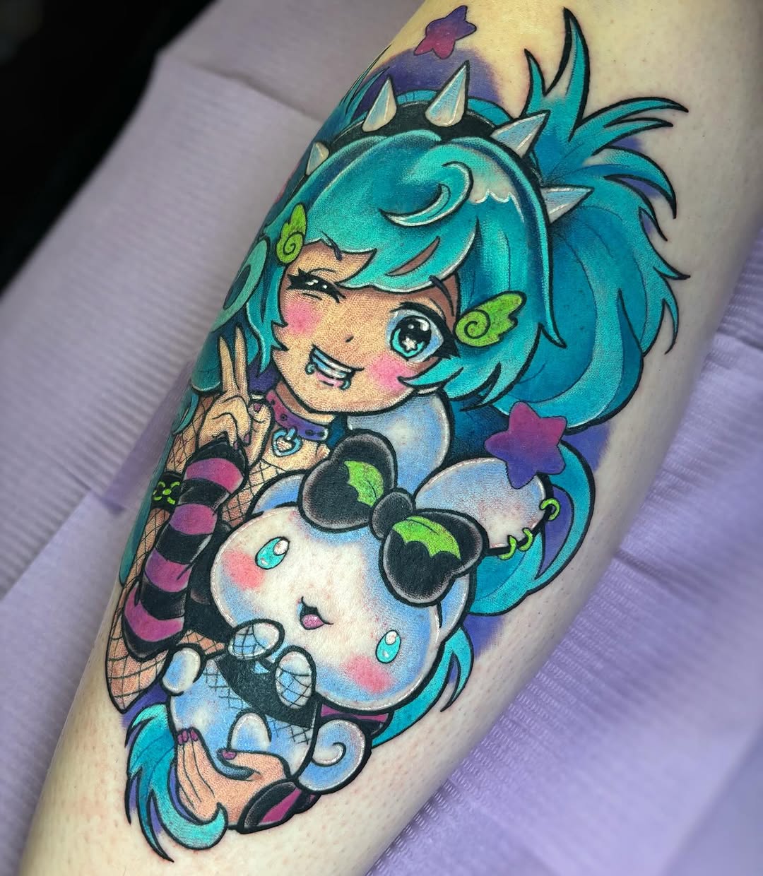 Tattoo by @q.k.tattoo โ new_school, anime