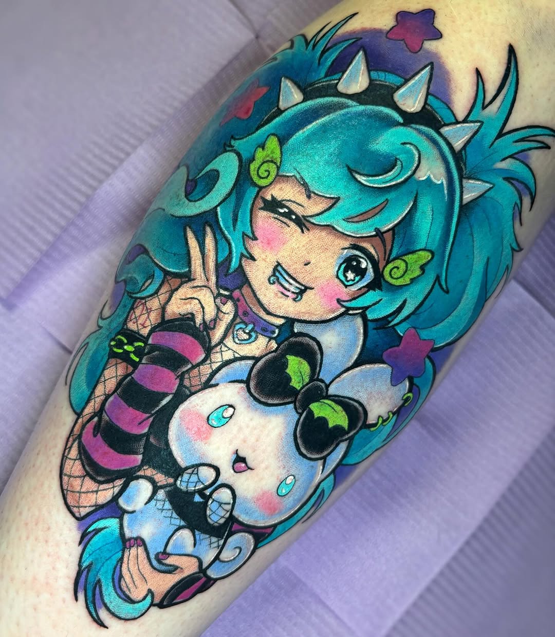 Tattoo by @q.k.tattoo โ new_school, anime