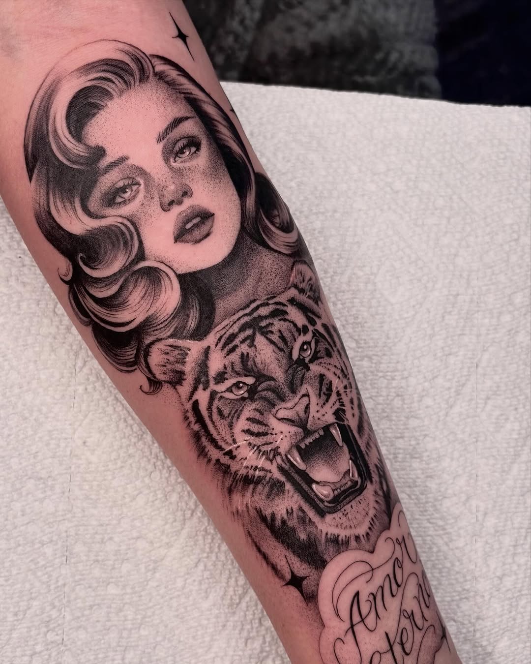 Tattoo by @spookyvuitton — realism, black_and_grey
