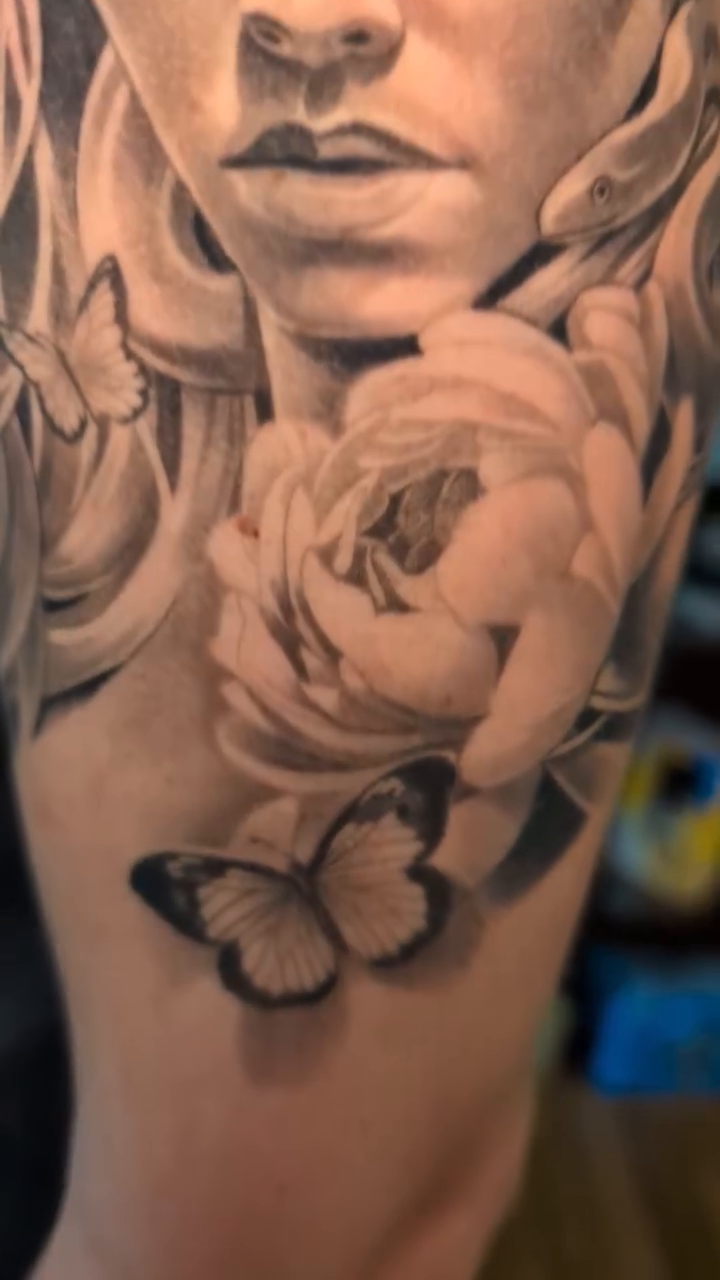 Tattoo by @gstyletattoos — realism, black_and_grey