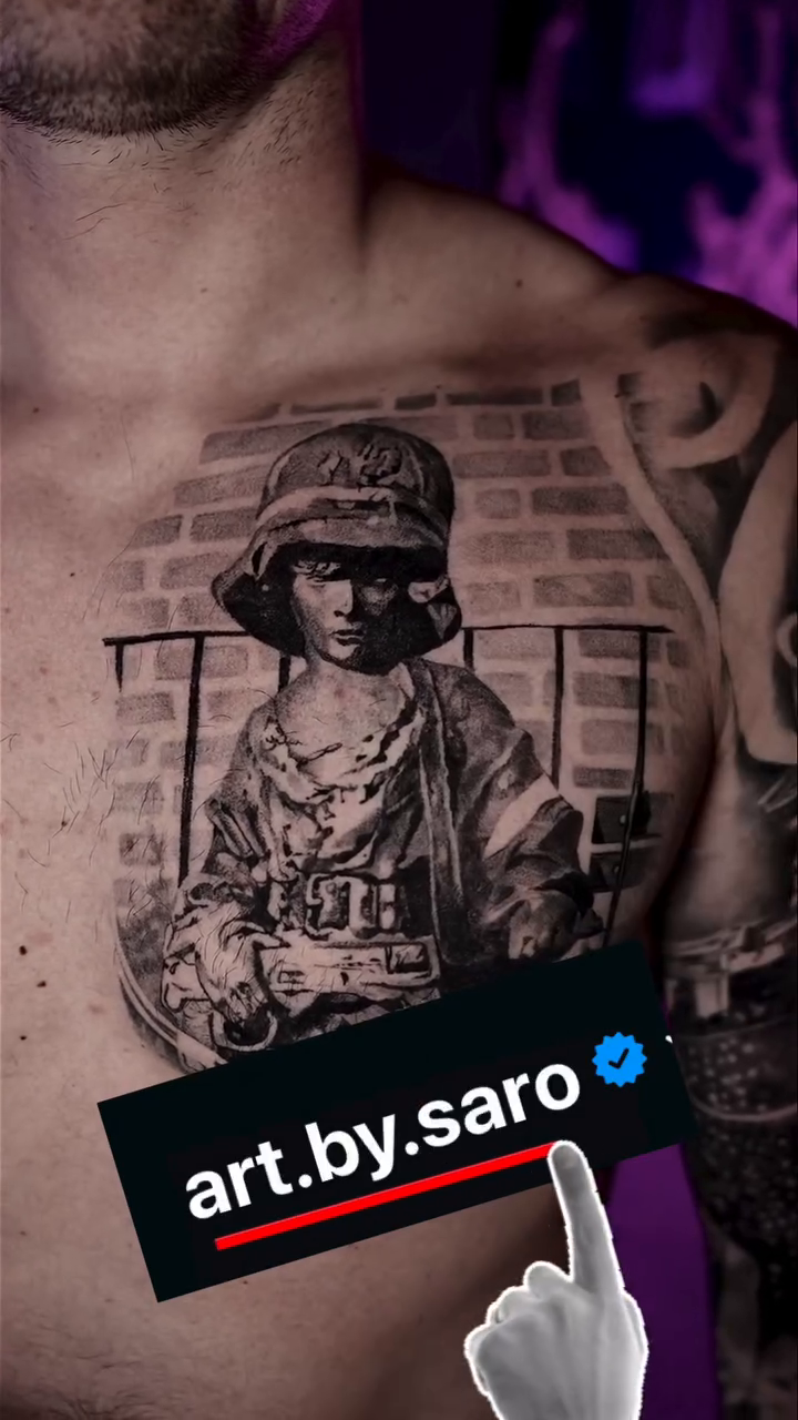 Tattoo by @art.by.saro โ realism, black_and_grey