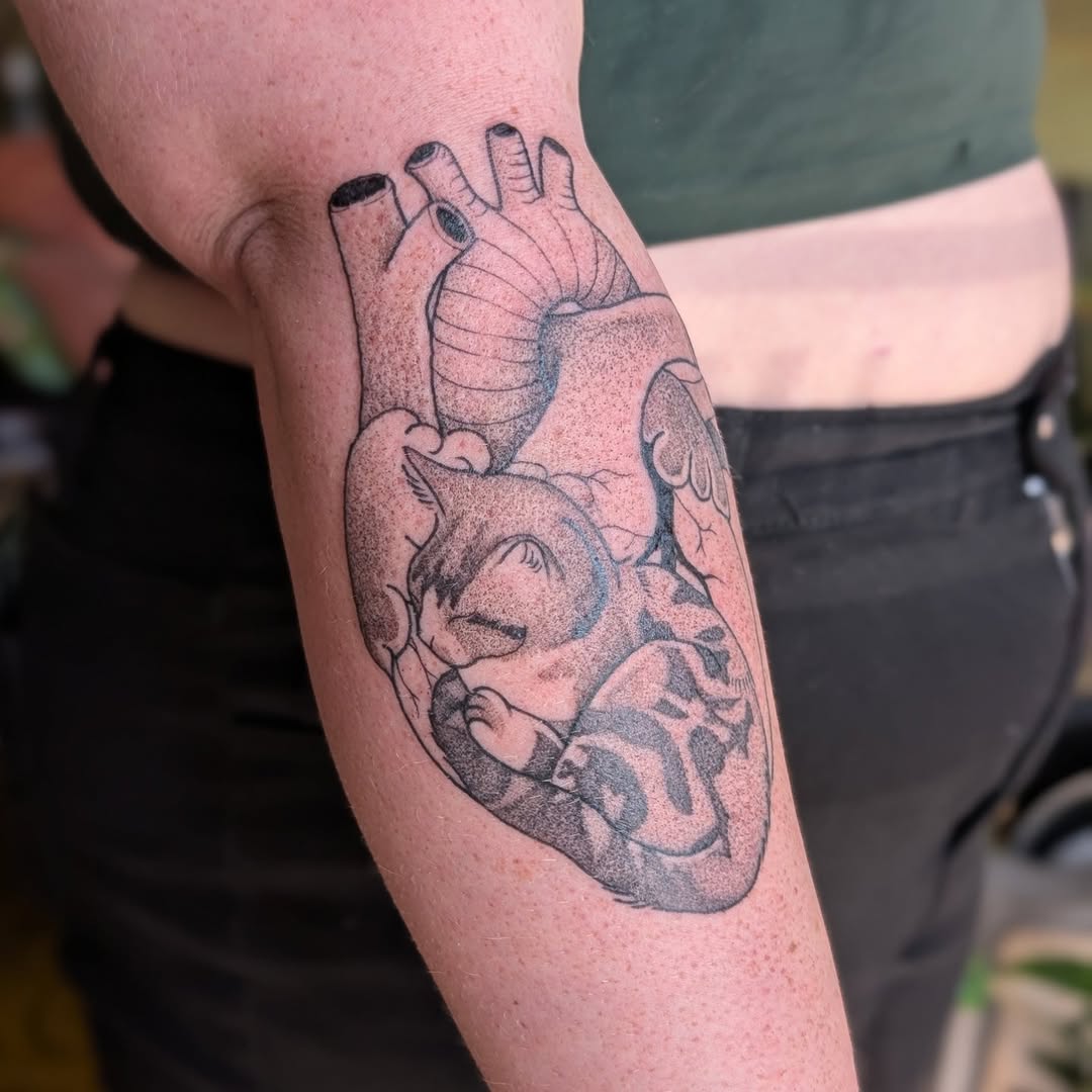 Tattoo by @randi.ink — black_and_grey, dotwork