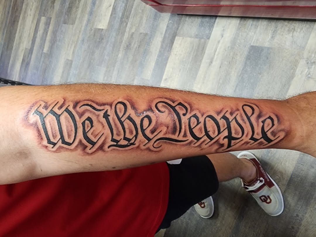 Tattoo by @chosen1.404 — lettering_script, black_and_grey