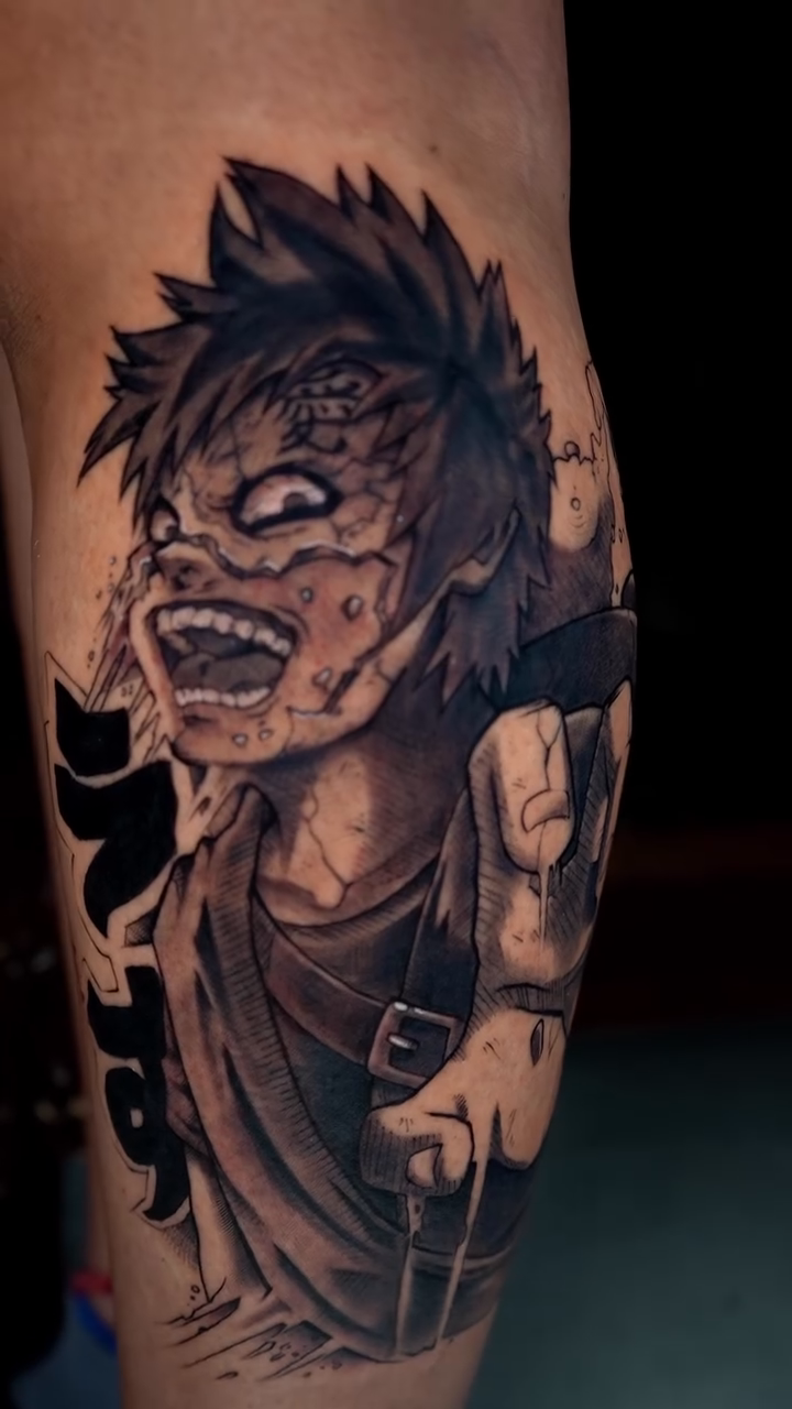 Tattoo by @ink.crack โ anime, black_and_grey