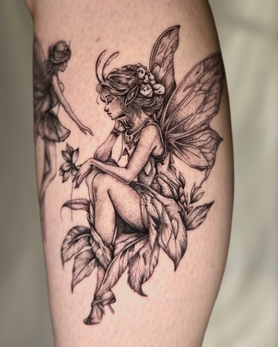 Tattoo by @ingridrojas_tattoo — black_and_grey