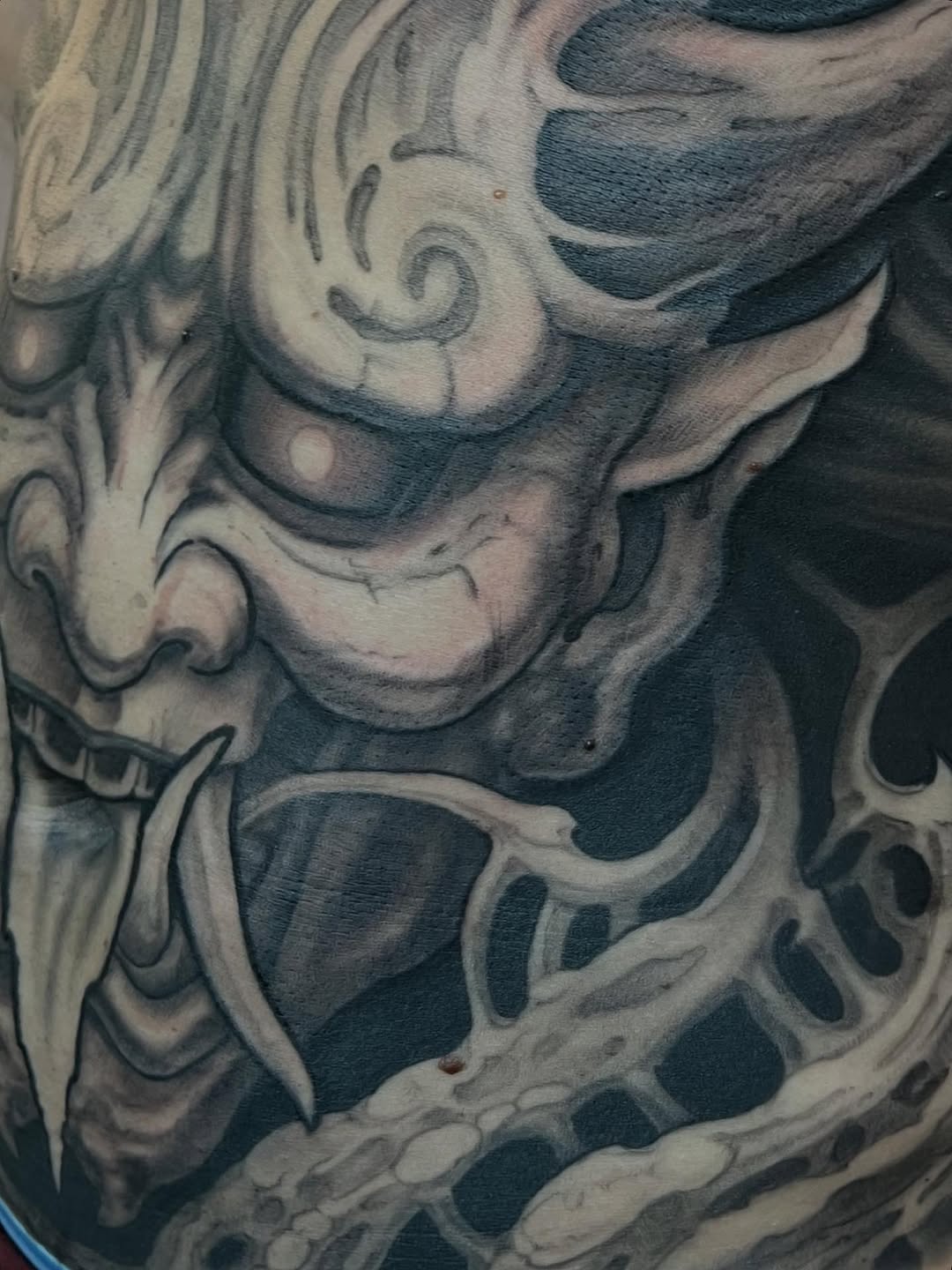 Tattoo by @evanmakesart — japanese_irezumi, black_and_grey