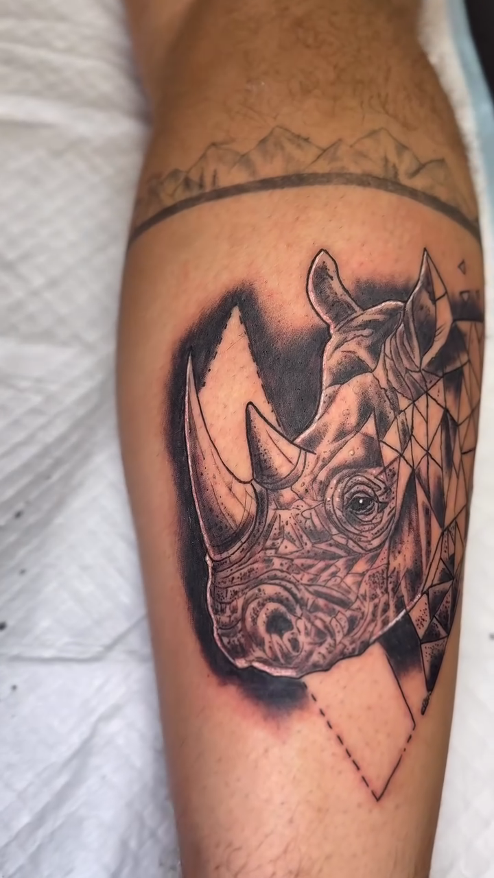 Tattoo by @monkey.d.joel — black_and_grey, geometric