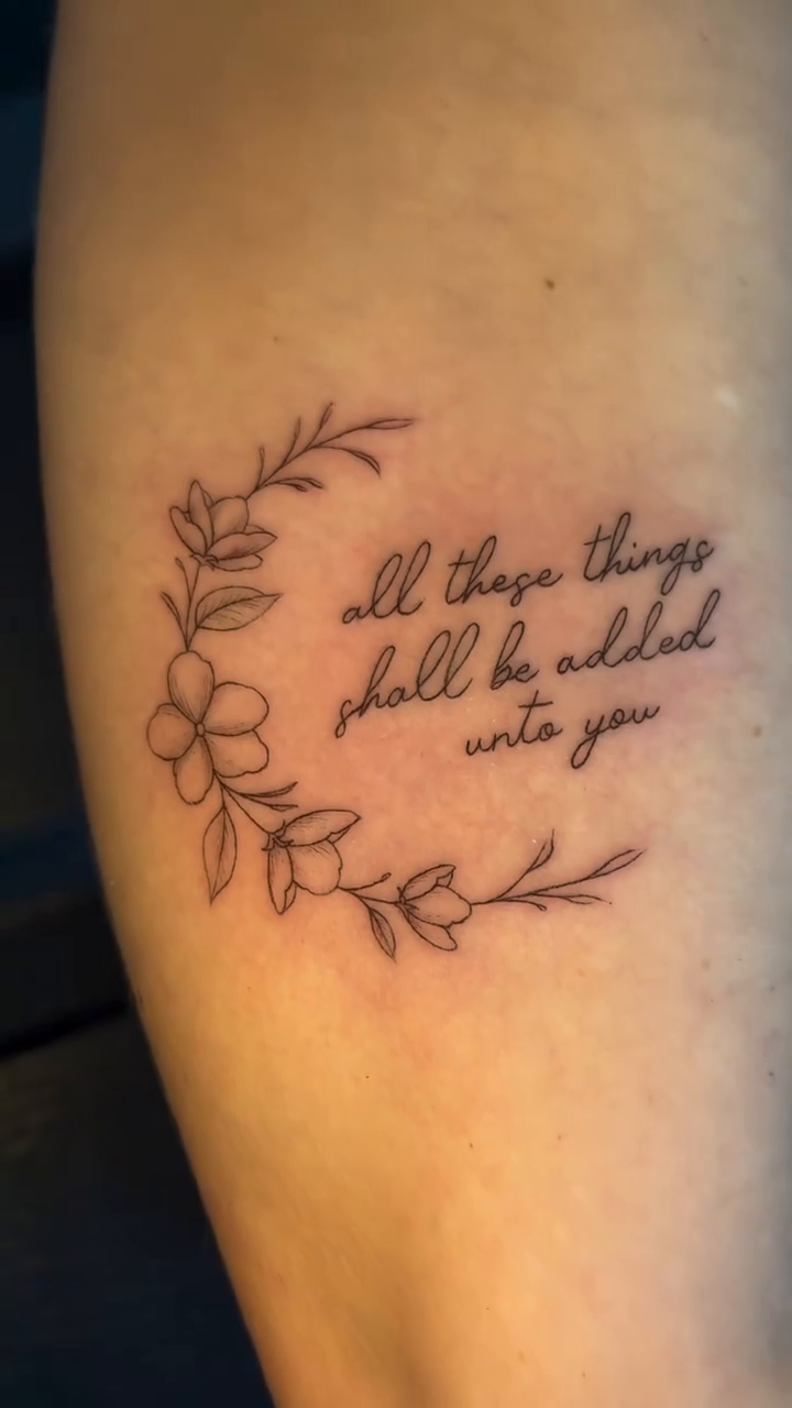 Tattoo by @fluxpose — lettering_script, fine_line
