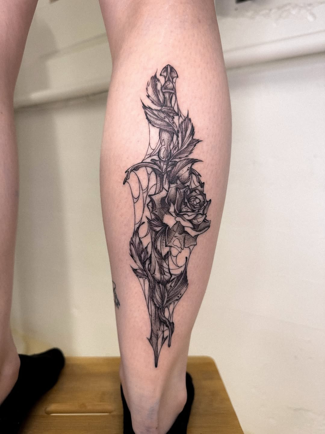 Tattoo by @madamerubis — black_and_grey, illustrative