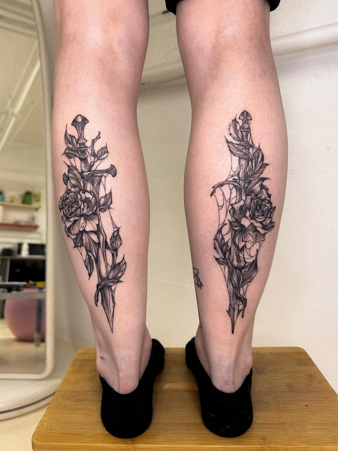 Tattoo by @madamerubis — black_and_grey, dark_realism