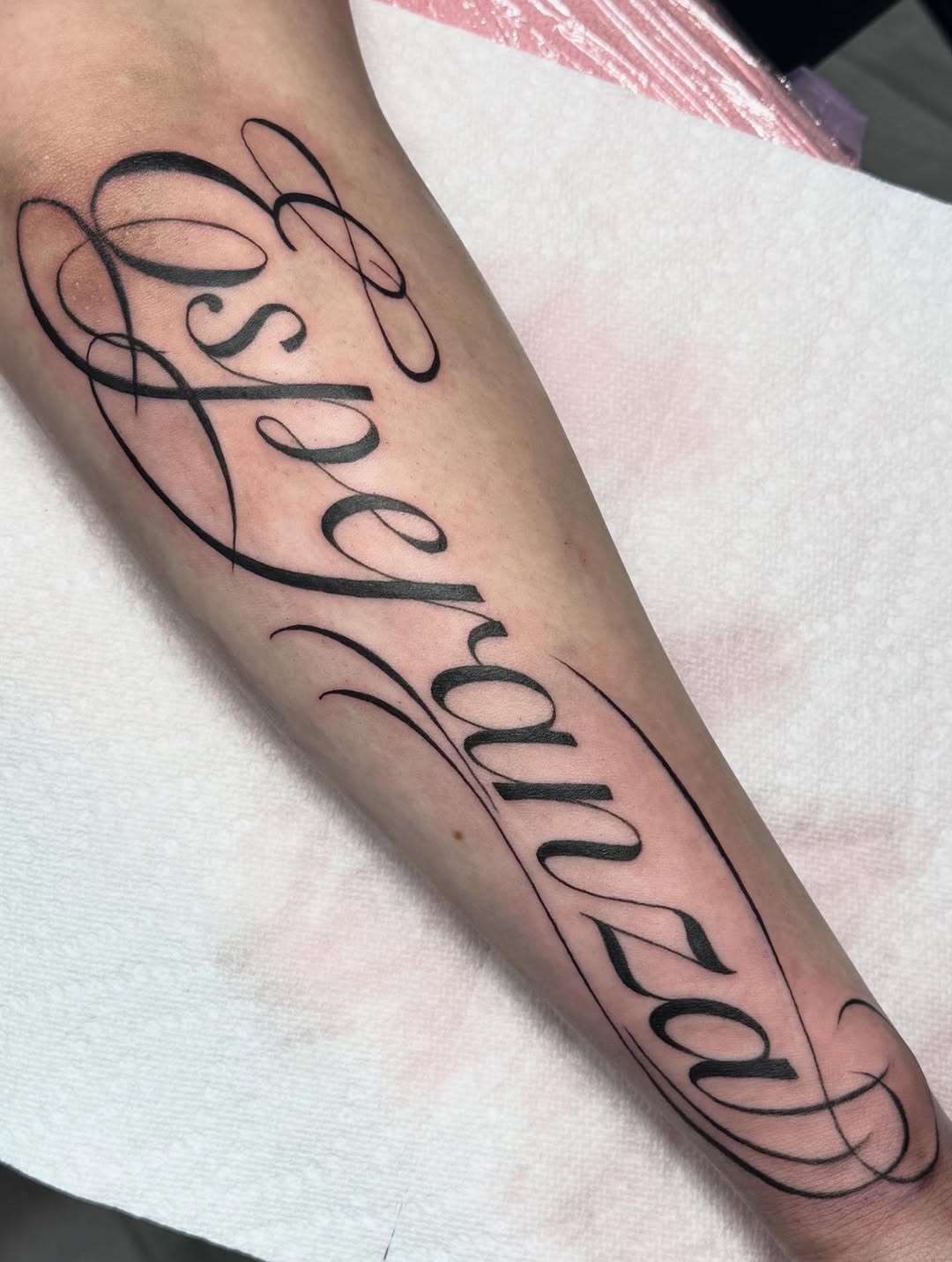 Tattoo by @nattheartist_ — lettering_script, fine_line