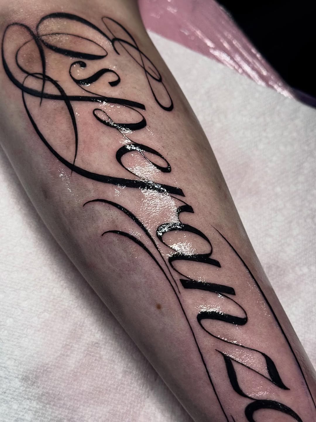 Tattoo by @nattheartist_ — lettering_script, fine_line