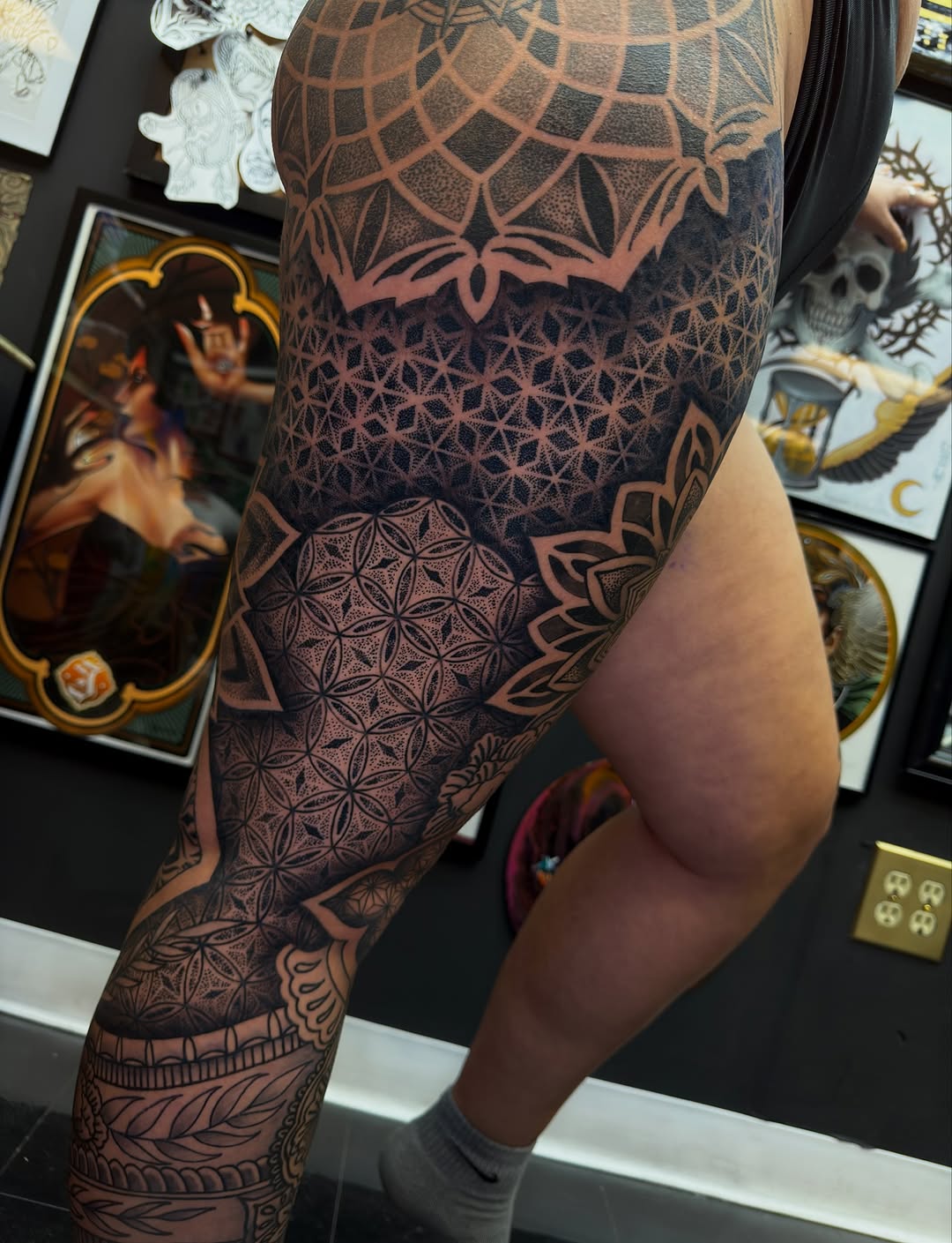 Tattoo by @jaws_the_artist β geometric, dotwork